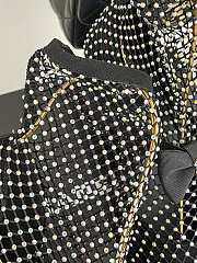 Fortok Chanel 23P Bow Lace Fishnet Sock Short Boots Black - 5