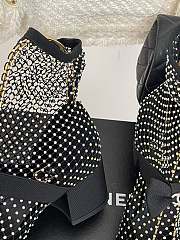 Fortok Chanel 23P Bow Lace Fishnet Sock Short Boots Black - 4