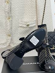 Fortok Chanel 23P Bow Lace Fishnet Sock Short Boots Black - 3