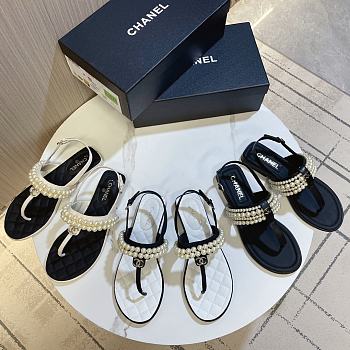 Fortok Chanel Pearl Thong Sandals (3 Colors)
