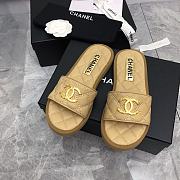 Fortok Chanel 23C Logo Sandals Beige  - 1