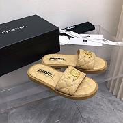 Fortok Chanel 23C Logo Sandals Beige  - 5