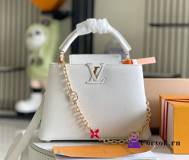 Fortok Louis Vuitton Capucines Bag White M20844 27x18x9cm  - 1