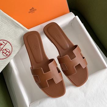 Fortok Hermes Sandals Brown