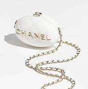 Fortok Chanel Sheepskin & Gold Plated Metal White Clutch 8.5×12×6cm - 1