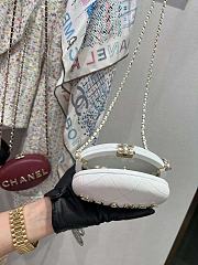 Fortok Chanel Sheepskin & Gold Plated Metal White Clutch 8.5×12×6cm - 2
