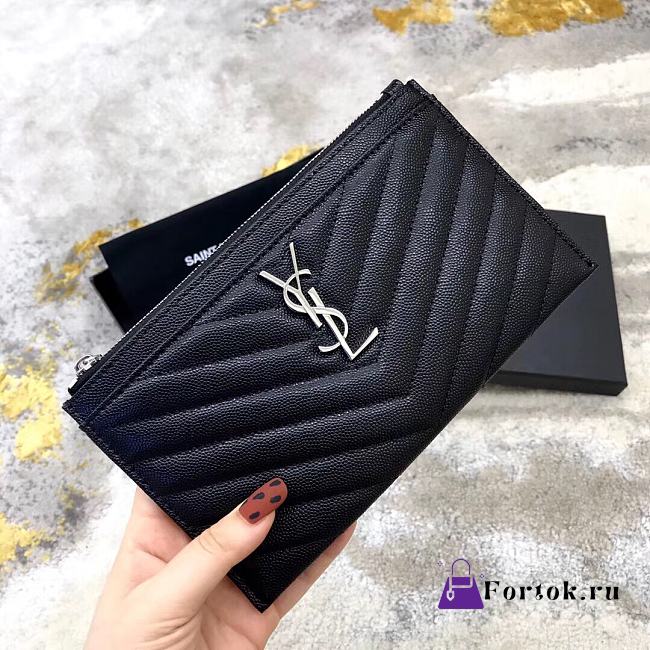 Fortok Saint Laurent Monogram Caviar Clutch 20×12×1cm - 1