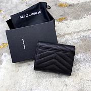 Fortok Saint Laurent Monogram Grained Wallet Black 12.5×10×2.5cm - 4