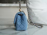 Fortok Chanel 22C Denim Metal Ball Flap Bag 13×20×7cm - 6