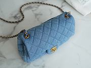 Fortok Chanel 22C Denim Metal Ball Flap Bag 13×20×7cm - 5
