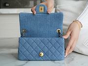 Fortok Chanel 22C Denim Metal Ball Flap Bag 13×20×7cm - 2