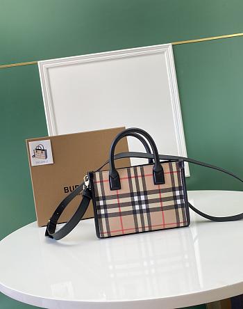 Fortok Burberry Vintage Tote Bag Black 19.5x6x14cm