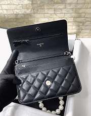 Fortok Chanel Woc Pearl Shoulder Bag Black 19.2x12.3x3.5cm - 5