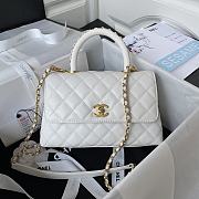 Fortok Chanel 23P Coco Handle Bag White 23cm - 1