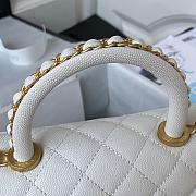 Fortok Chanel 23P Coco Handle Bag White 23cm - 4