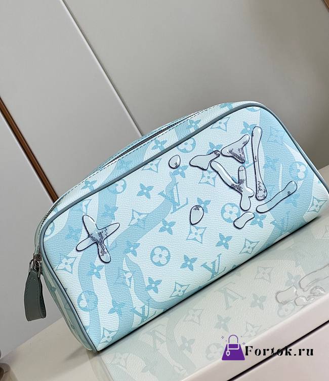 Fortok Louis Vuitton Dopp Kit Bag Crystal Blue M82337 28x15x16.5cm - 1