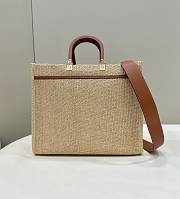 Fortok Fendi Sunshine Medium Shopper In Natural Straw 36×17×30cm - 6