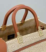 Fortok Fendi Sunshine Medium Shopper In Natural Straw 36×17×30cm - 4