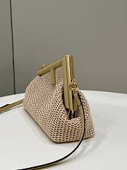Fortok Fendi First Small Beige Raffia Macrame Bag 26x9.5x18cm - 3