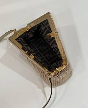 Fortok Fendi First Small Beige Raffia Macrame Bag 26x9.5x18cm - 4