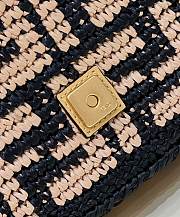 Fortok Fendi Baguette Black Raffia Back With Crocheted FF Bag 27×6×15cm - 4