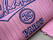 Fortok Chanel Maxi Shopping Bag Cotton,Calfskin&Silver-Tone Metal Pink & Blue - 6