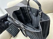 Fortok Chanel Maxi Shopping Bag Cotton,Calfskin&Silver-Tone Metal Black & White - 6
