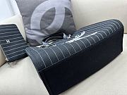 Fortok Chanel Maxi Shopping Bag Cotton,Calfskin&Silver-Tone Metal Black & White - 5