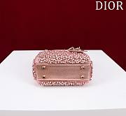 Fortok Dior Lady Microbag Blush Pink Satin Embroidered With Gradient Effect Beads - 3