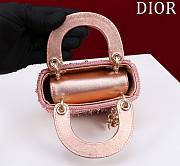 Fortok Dior Lady Microbag Blush Pink Satin Embroidered With Gradient Effect Beads - 4
