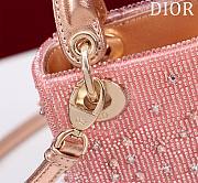Fortok Dior Lady Microbag Blush Pink Satin Embroidered With Gradient Effect Beads - 5