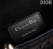 Fortok Dior Lady Microbag Blush Black Satin Embroidered With Gradient Effect Beads - 2