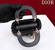 Fortok Dior Lady Microbag Blush Black Satin Embroidered With Gradient Effect Beads - 4