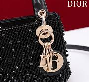 Fortok Dior Lady Microbag Blush Black Satin Embroidered With Gradient Effect Beads - 5