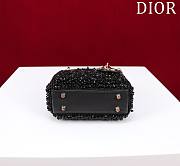 Fortok Dior Lady Microbag Blush Black Satin Embroidered With Gradient Effect Beads - 6