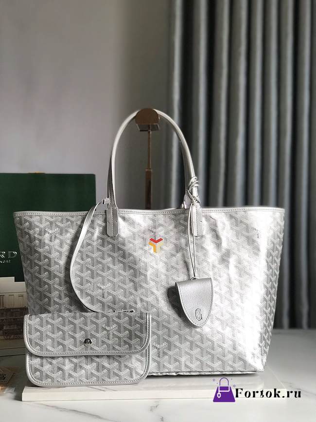 Fortok Goyard Saint Louis PM Bag Silver 47cm - 1