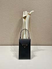 Fortok Prada Saffiano Leather Mini Bag Black 10.5x18x3cm - 1