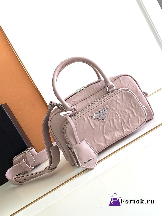 Fortok Prada Logo Shoulder Bag Pink 24x12.5x7cm - 1