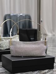 Fortok Saint Laurent Suzanne Shoulder Bag Silver 28×14×4cm - 1