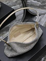 Fortok Saint Laurent Suzanne Shoulder Bag Silver 28×14×4cm - 5