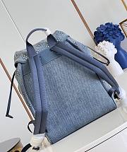 Fortok Louis Vuitton Montsouris Backpack Denim Canvas M22534 32x40x19cm - 5