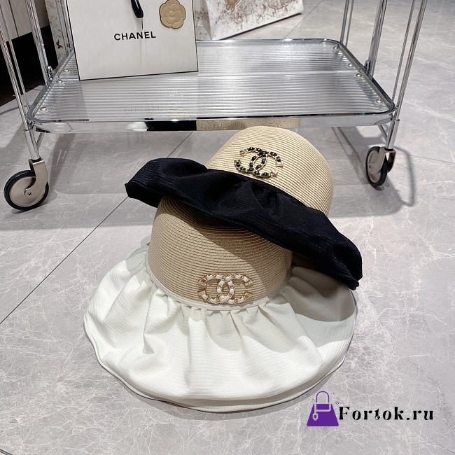 Fortok Chanel Straw Hat Black/White - 1