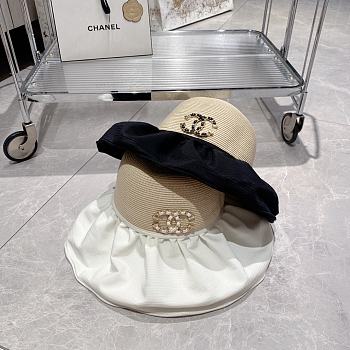 Fortok Chanel Straw Hat Black/White