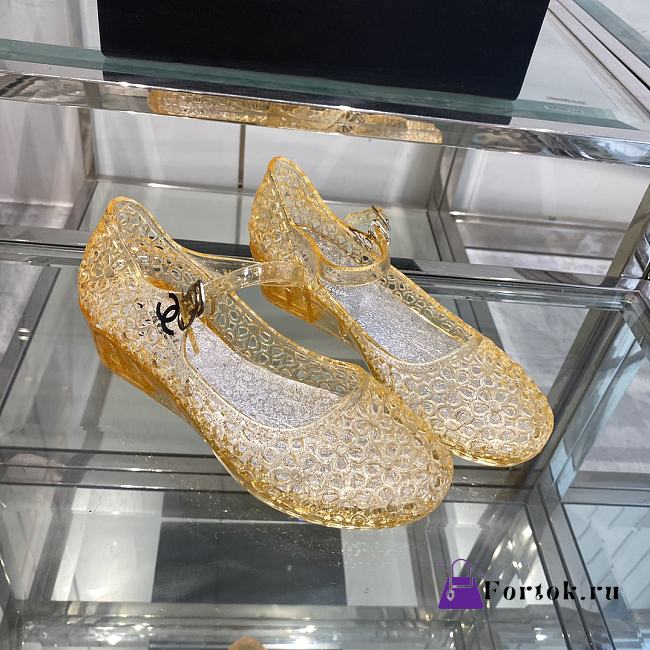 Fortok Chanel Plastic Sandals Gold - 1