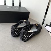 Fortok Chanel Braided Cord Loafers Black - 2