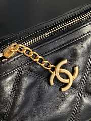 Fortok Chanel Black Bowling Bag Gold Buckle 25x10.5x10.5cm - 2