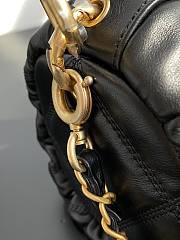 Fortok Chanel Black Bowling Bag Gold Buckle 25x10.5x10.5cm - 3