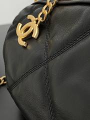 Fortok Chanel Black Bowling Bag Gold Buckle 25x10.5x10.5cm - 6