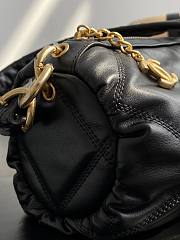 Fortok Chanel Black Bowling Bag Gold Buckle 25x10.5x10.5cm - 5