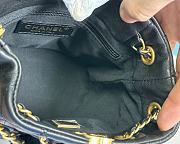 Fortok Chanel Blended Fabrics Chain Calfskin Leather Bag Black 16.5x17x12cm - 6